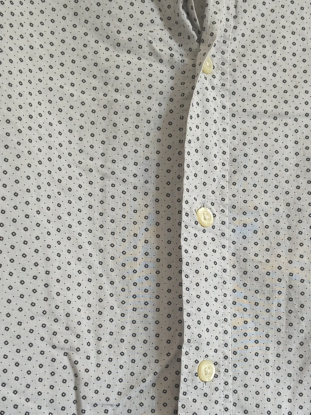 Banana Republic Mens Slim Fit Light Gray Dot-Print Shirt